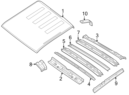 2024 Nissan Frontier Roof & Components, Exterior Trim Diagram 2