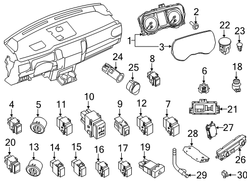 2021 Nissan Titan Cluster & Switches, Instrument Panel Diagram 2