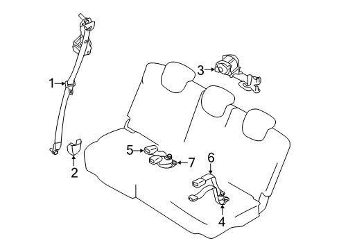 2020 Nissan Armada Third Row Seat Belts Diagram