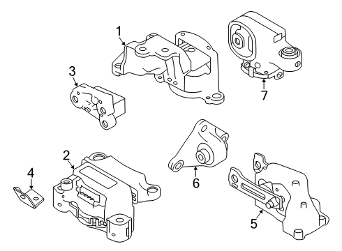 2021 Nissan Altima Engine & Trans Mounting Diagram 1