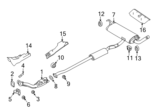 MUFFLER Assembly - Exhaust Main Diagram for 20100-9FL0A