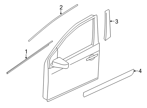 2022 Nissan Rogue Sport Exterior Trim - Front Door Diagram