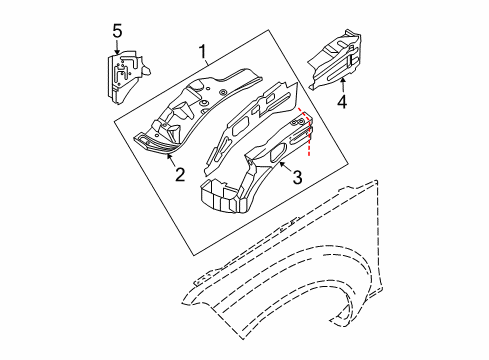 Reinforcement-HOODLEDGE LH Diagram for F4181-9BTEB