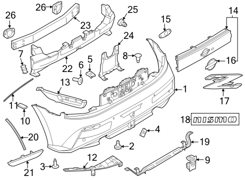 2024 Nissan Z EMBLEM-TRUNK LID Diagram for 84896-6HW0A