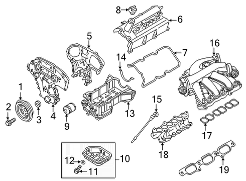 2022 Nissan Pathfinder Air Cleaner Element Diagram for 16546-6TA0A