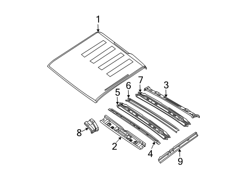 2021 Nissan Frontier Roof & Components Diagram 3