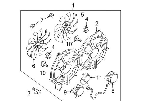 2020 Nissan 370Z Cooling System, Radiator, Water Pump, Cooling Fan Diagram 1