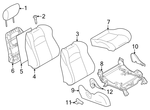 2024 Nissan Z Passenger Seat Components Diagram 2