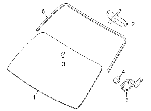 2021 Nissan Titan Windshield Glass, Reveal Moldings Diagram