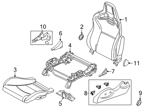 2020 Nissan 370Z Driver Seat Components Diagram 2