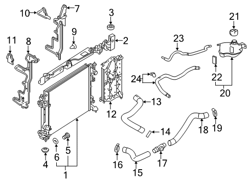 2020 Nissan Rogue Sport Radiator & Components Diagram