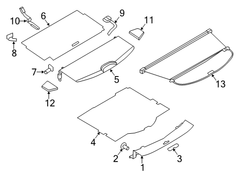 2020 Nissan Rogue Interior Trim - Rear Body Diagram