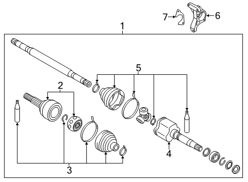 2021 Nissan Leaf Drive Axles - Front Diagram