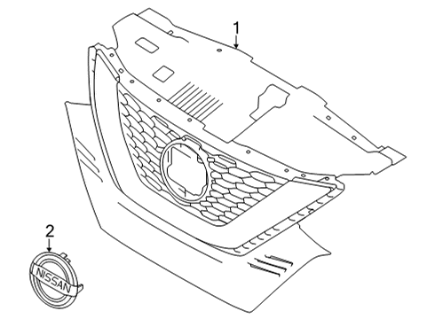 2021 Nissan Rogue Sport Grille & Components Diagram