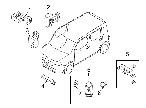 2010 Nissan Cube BATTERY-ENTRY CARD Diagram for B8599-C1620