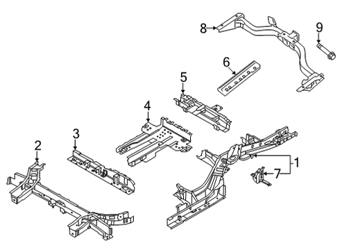 2024 Nissan Pathfinder Member Assy-Cross,7th Diagram for G5470-6SAMA