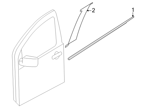 2024 Nissan Frontier Exterior Trim - Front Door Diagram