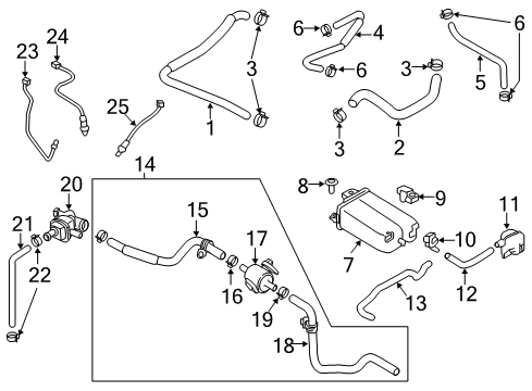 2024 Nissan Titan EVAP CONTROL SYSTEM PRESSURE SENSOR Diagram for 22365-1TV1C