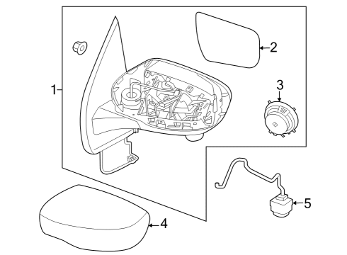 2024 Nissan Frontier Outside Mirrors Diagram