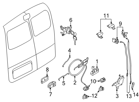 2020 Nissan NV Rear Door Diagram