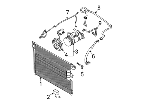 2024 Nissan Frontier Condenser, Compressor & Lines Diagram