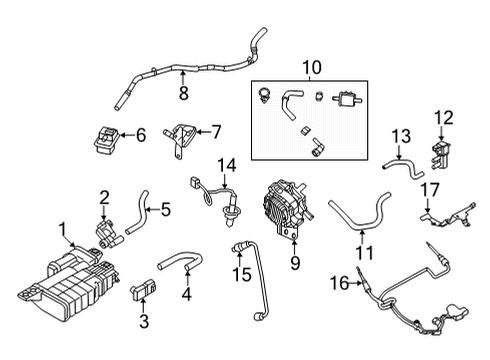 2022 Nissan Rogue Evaporative Emission Canister Diagram for 14950-6RR1A