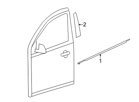 2021 Nissan Versa Exterior Trim - Front Door Diagram