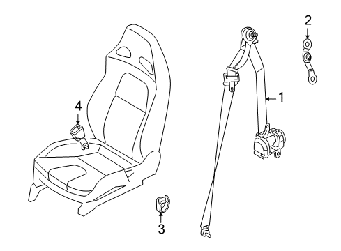 2020 Nissan GT-R Front Seat Belts Diagram