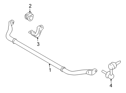 2021 Nissan GT-R Stabilizer Bar & Components - Front Diagram