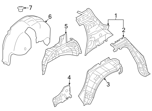 2021 Nissan Leaf Inner Structure - Quarter Panel Diagram