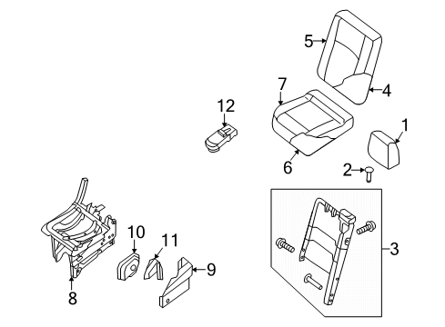 2021 Nissan NV 3500 Rear Seat Components Diagram 4