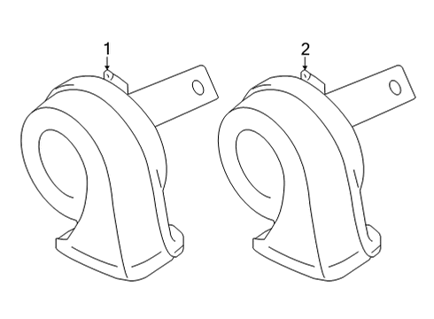 2022 Nissan Pathfinder Horn Assy-Electric High Diagram for 25610-6SA0A