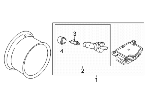 2024 Nissan Pathfinder SENSOR UNIT-TIRE PRESSURE Diagram for 40700-6UA0B