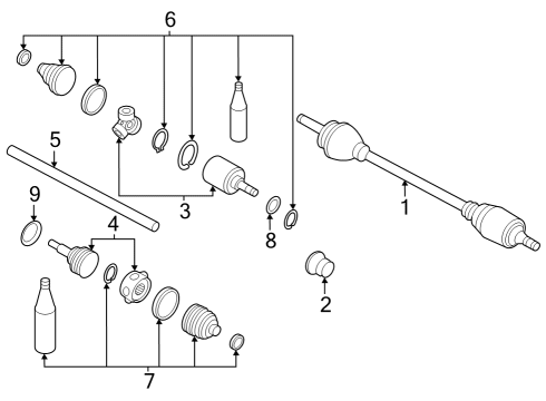 2023 Nissan ARIYA SHAFT ASSY-FRONT DRIVE,LH Diagram for 39101-5MP1B