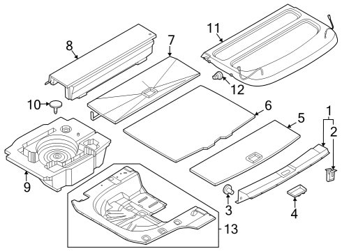 2023 Nissan ARIYA BOX ASSY-LUGGAGE FLOOR,CENTER Diagram for 84975-5MP0A