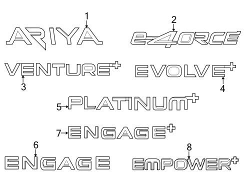 2023 Nissan ARIYA ORNAMENT-BACK DOOR Diagram for 90892-5MP0A