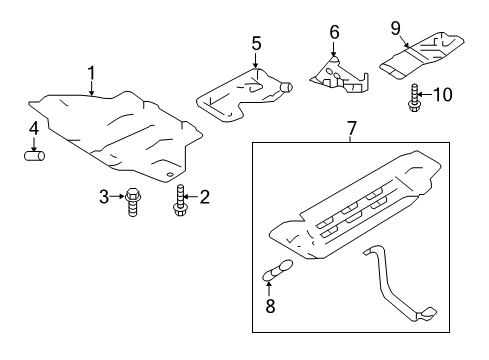 2021 Nissan Titan Splash Shields Diagram