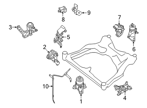 2023 Nissan Pathfinder Bracket-Engine Mounting,Rear Lh Diagram for 11333-6SA0A