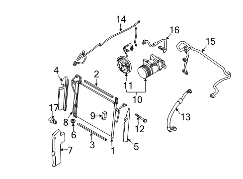 Compressor-Air Conditioner Diagram for 92600-9FE1D