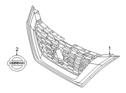 2023 Nissan Rogue EMBLEM-FRONT Diagram for 62890-6RM0A