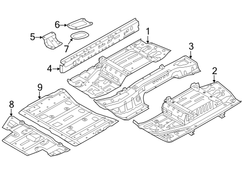 2021 Nissan Leaf Floor & Rails Diagram