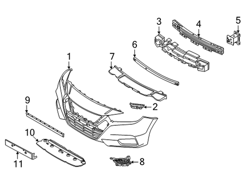 2021 Nissan Versa Bumper & Components - Front Diagram