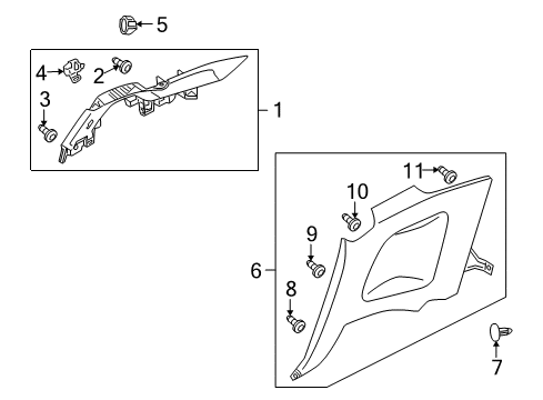 2020 Nissan GT-R Interior Trim - Quarter Panels Diagram