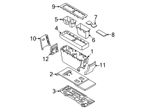 2022 Nissan Pathfinder Holder Assy-Cup,Rear Diagram for 96965-6TA0A