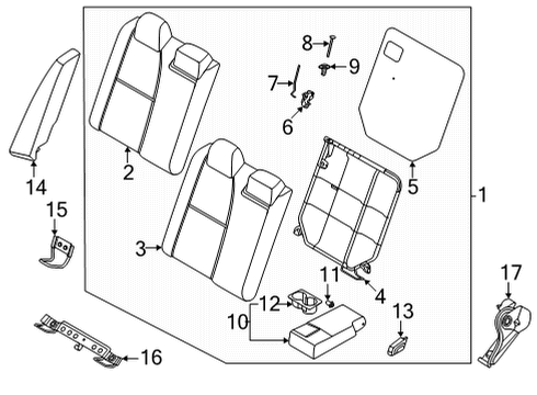 Trim Assy-Back,Rear Seat RH Diagram for 88620-6LB0A