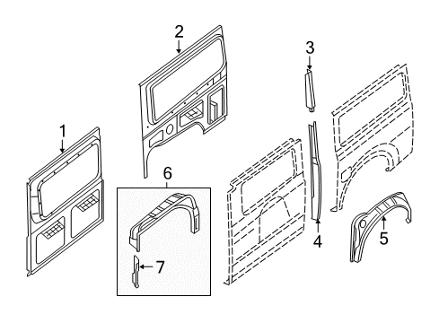 2021 Nissan NV 3500 Inner Structure - Side Panel Diagram 2