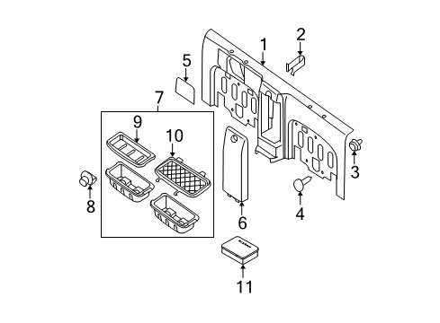 2020 Nissan Frontier Interior Trim - Cab Diagram 1