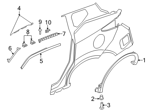 2020 Nissan Murano Exterior Trim - Quarter Panel Diagram