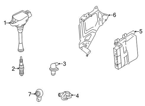 2022 Nissan Rogue Spark Plug Diagram for 22401-6RC1E