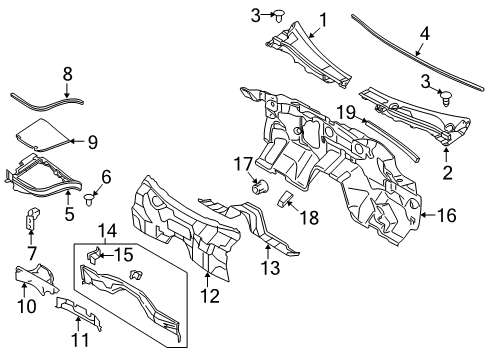 2020 Nissan 370Z Cowl Diagram